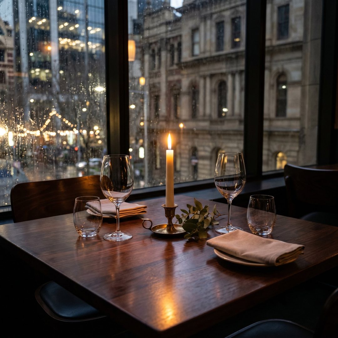 Over dinner on Flinders Lane